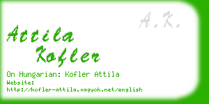 attila kofler business card